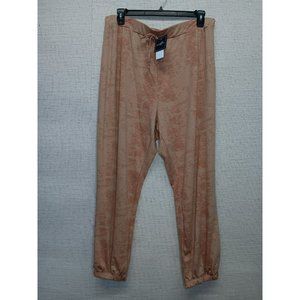 Rust Pink Lounge Comfy Pants Plus Size 3X with scrunch bottom tie up for looks